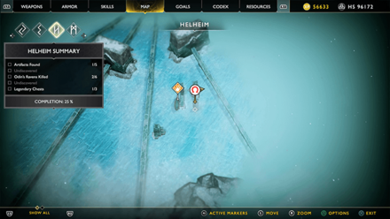 GoW - Escape from Helheim Chest 1 Map Location