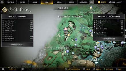 GoW - Hail to the King Chest 1 Map Location