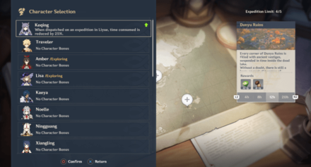 Genshin - Pick Expedition Character