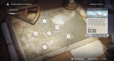 Genshin - Choose Expedition Location