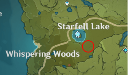 Genshin - Snow Finch Map Location - Starfell Lake