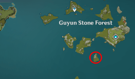 Genshin - Lapis Glede Map Location - Guyun Stone Forest