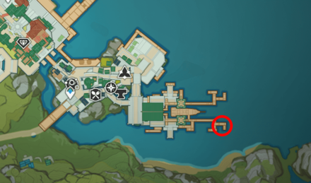 Genshin - Brightcrown Pigeon Map Location - Liyue Harbor Docks