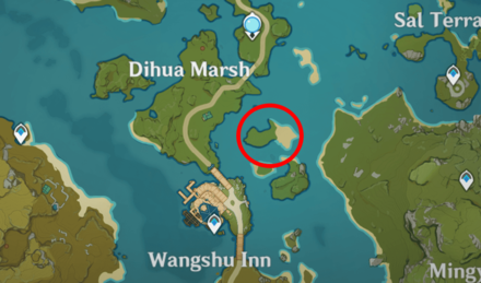 Genshin - Golden Loach Map Location - Dihua Marsh