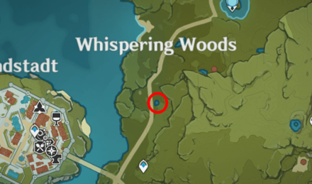 Genshin - Frog Map Location - Whispering Woods