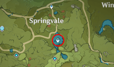 Genshin - Blue Frog Map Location - Springvale