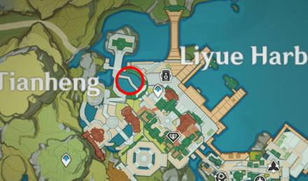 Genshin - Golden Bass Map Location - Liyue Harbor