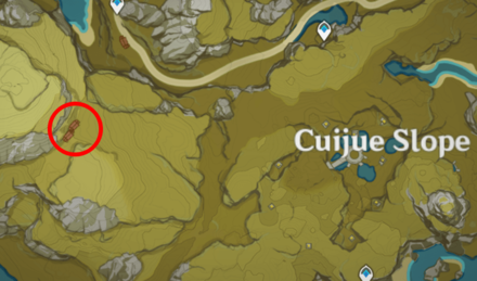 Genshin - Forest-Patrol Hound Map Location - West of Cuijue Slope
