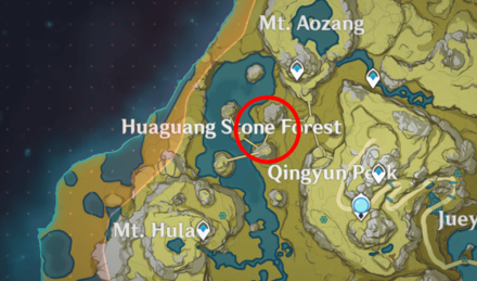 Genshin - Umbertail Falcon Map Location - Huaguang Stone Forest