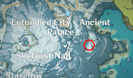 Genshin - Great Snowboar King Map Location - East of Skyfrost Nail