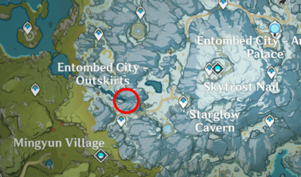 Genshin - Cryo Crystalfly Map Location - Dragonspine