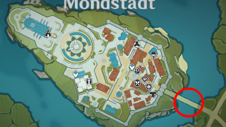 Genshin - Crimsonflank Pigeon Map Location - Mondstadt Bridge