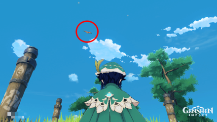 Genshin - Brownwing Falcon Location - West of Wuwang Hill