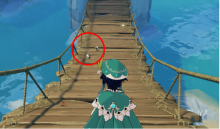 Genshin - Crimson Finch Location - Northeast Bridges in Qingce Village
