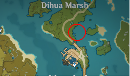 Genshin - Emerald Duck Map Location - Dihua Marsh