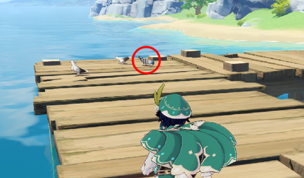 Genshin - Brightcrown Pigeon Location - Liyue Harbor Docks