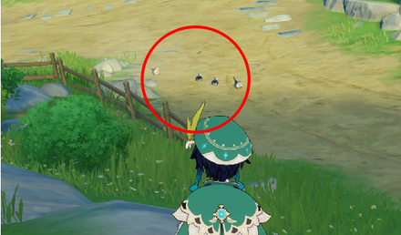 Genshin - Crimson Finch Location - In front of the Mondstadt Bridge