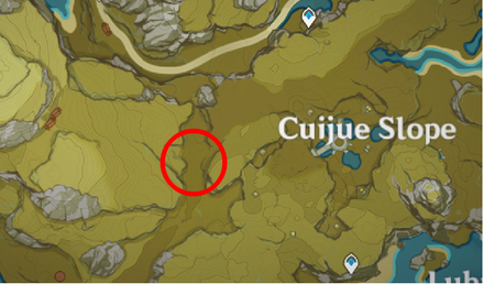 Genshin - Hoarder Weasel Thief Map Location - West of Cuijue Slope