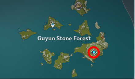 Genshin - Geo Crystalfly Map Location - Guyun Stone Forest