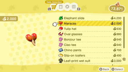 ACNH - Maracas Nook Shopping.png
