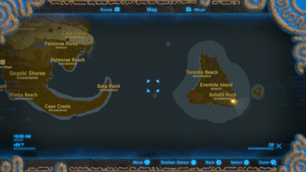 BotW - Stranded on Eventide Eventide Island Map Location