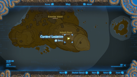 BotW - Stranded on Eventide Pedestal 2 Map Location