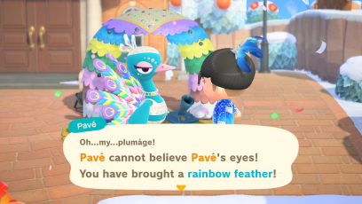 ACNH - Giving Pavé a Rainbow Feather