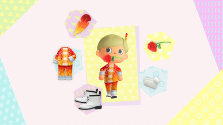 ACNH - A resident wears a red feather