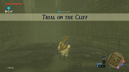 Breath of the Wild (BotW) Trial on the Cliff Shrine Quest