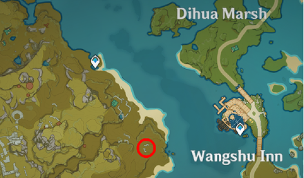 Genshin - Golden Finch Map Location - West of Wangshu Inn