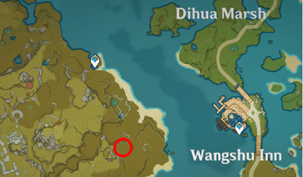Genshin - Golden Finch Map Location - West of Wangshu Inn (2)