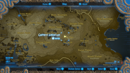 BotW - The Three Giant Brothers Taran Pass Map Location