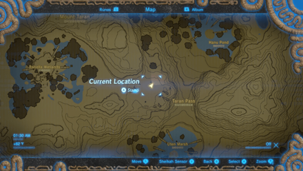 BotW - The Three Giant Brothers Pedestal 1 Map Location