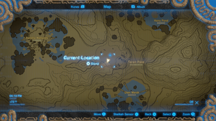 BotW - The Three Giant Brothers Pedestal 2 Map Location