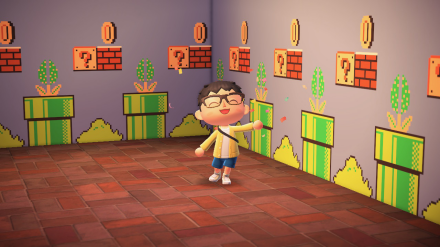 ACNH - The Mushroom Mural in a room