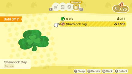 Animal Crossing New Horizons (ACNH) Nook Shopping Seasonal Items