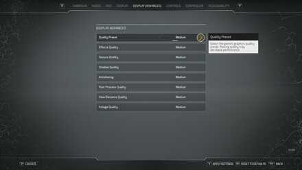 Outriders Controls and Best Settings Guide - Quality Preset Medium