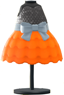The Orange version of Bubble-Skirt Party Dress