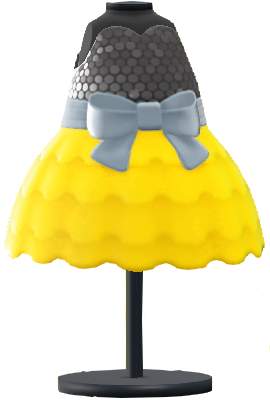 The Yellow version of Bubble-Skirt Party Dress