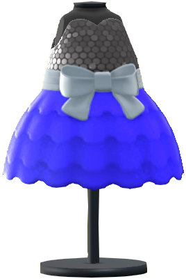 The Blue version of Bubble-Skirt Party Dress