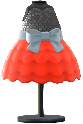 The Red version of Bubble-Skirt Party Dress