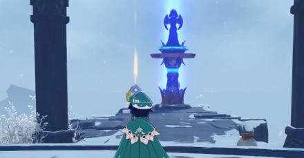 Genshin - Take a picture of Dragonspine Statue of the Seven