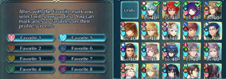 Sort Favorites Fire Emblem Heroes FEH