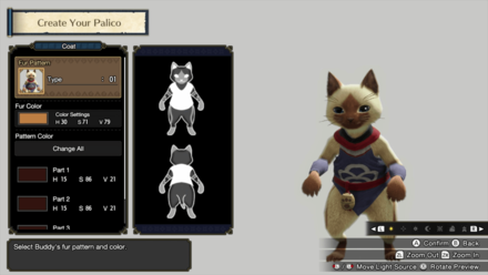 Monster Hunter Rise (Palico) - Coat Customization