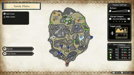 Monster Hunter Rise - Delex Monster Guts Locations in Sandy Plains.jpg