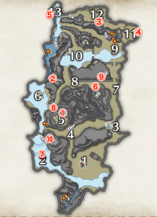 MH Rise - Shrine Ruins Relic Records Map