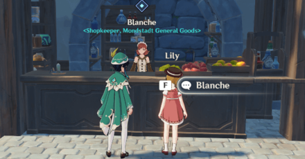 Genshin - Talk to Blanche at General Goods