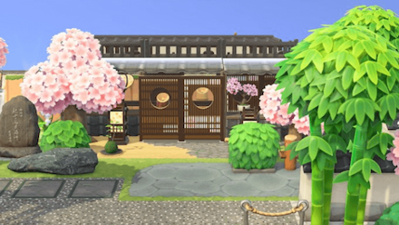 ACNH - Dark Wood Shoji Door