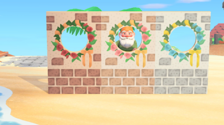 ACNH - Brick and Wreath Wall