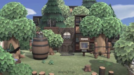 ACNH - Vintage Dark Wood Door